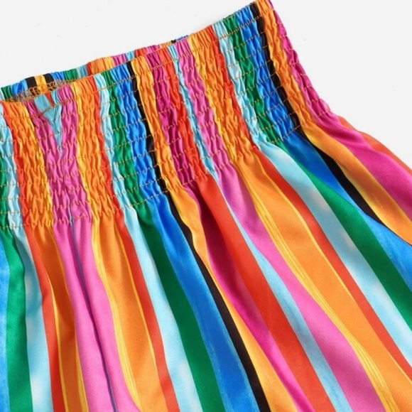 Striped Paper Bag Waist Shorts, NWT - Picture 3 of 6